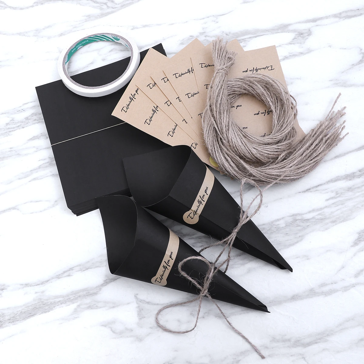 

50Pcs Kraft Paper Cone Unique Cones Shape Design Perfect for DIY Projects Wedding Anniversary Birthday Decor Bouquet Wrap