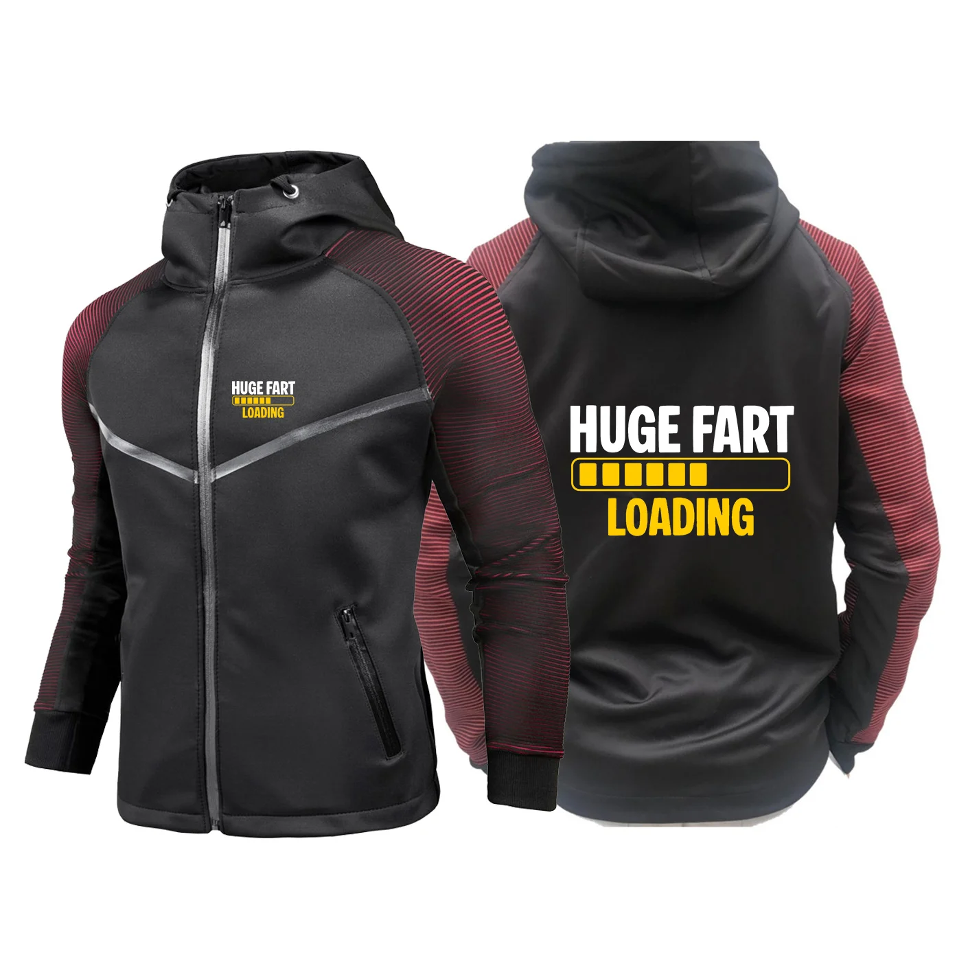 Huge Fart Loading Logo Print 2026 Spring And Autumn Racing Suit Long Sleeved Men's Top Stand Up Collar Zipper Jacket Coat