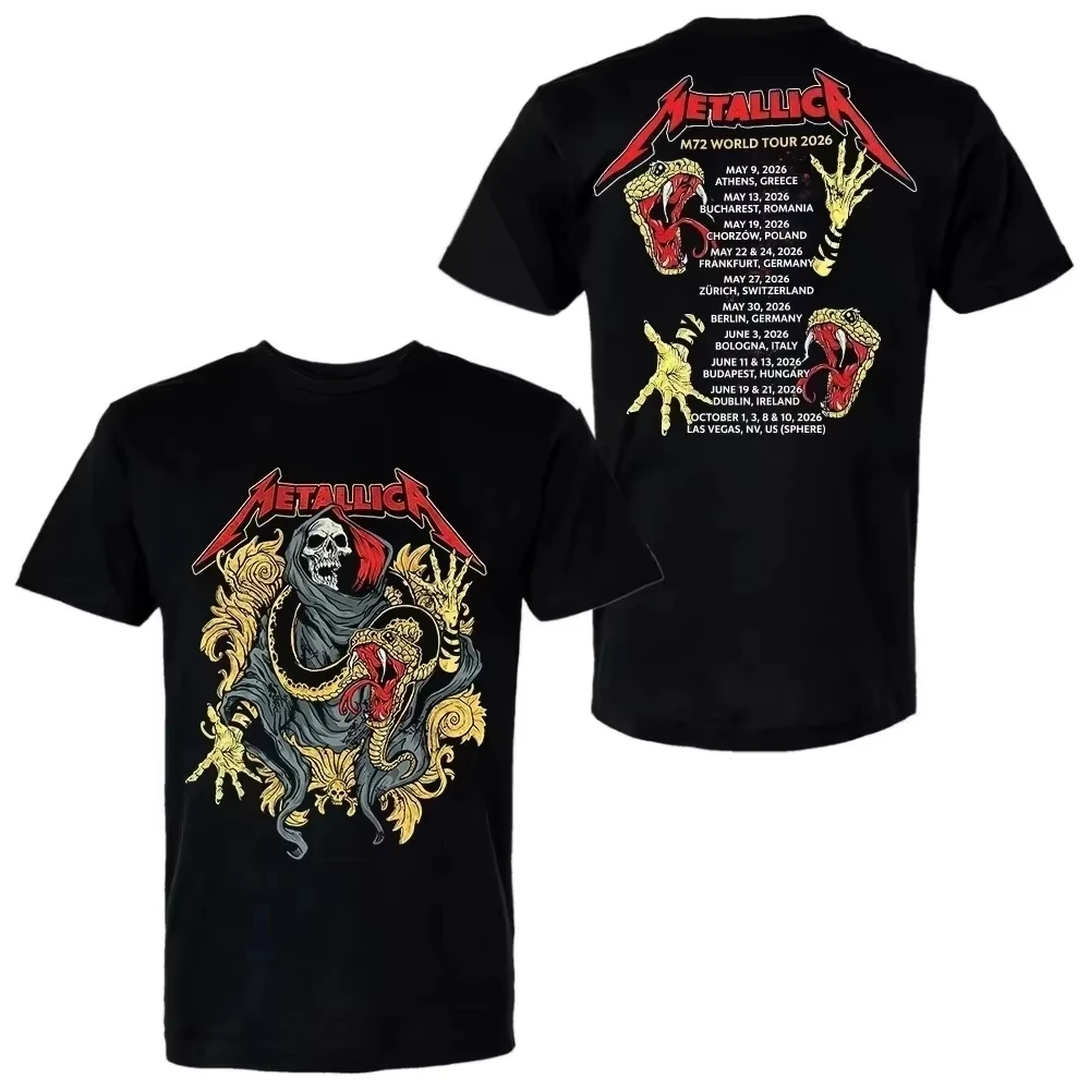 Metallica Liquid Death Murder Your Thirst M72 World Tour Band T-Shirt Cotton Graphic Tee Men Women Summer Streetwear