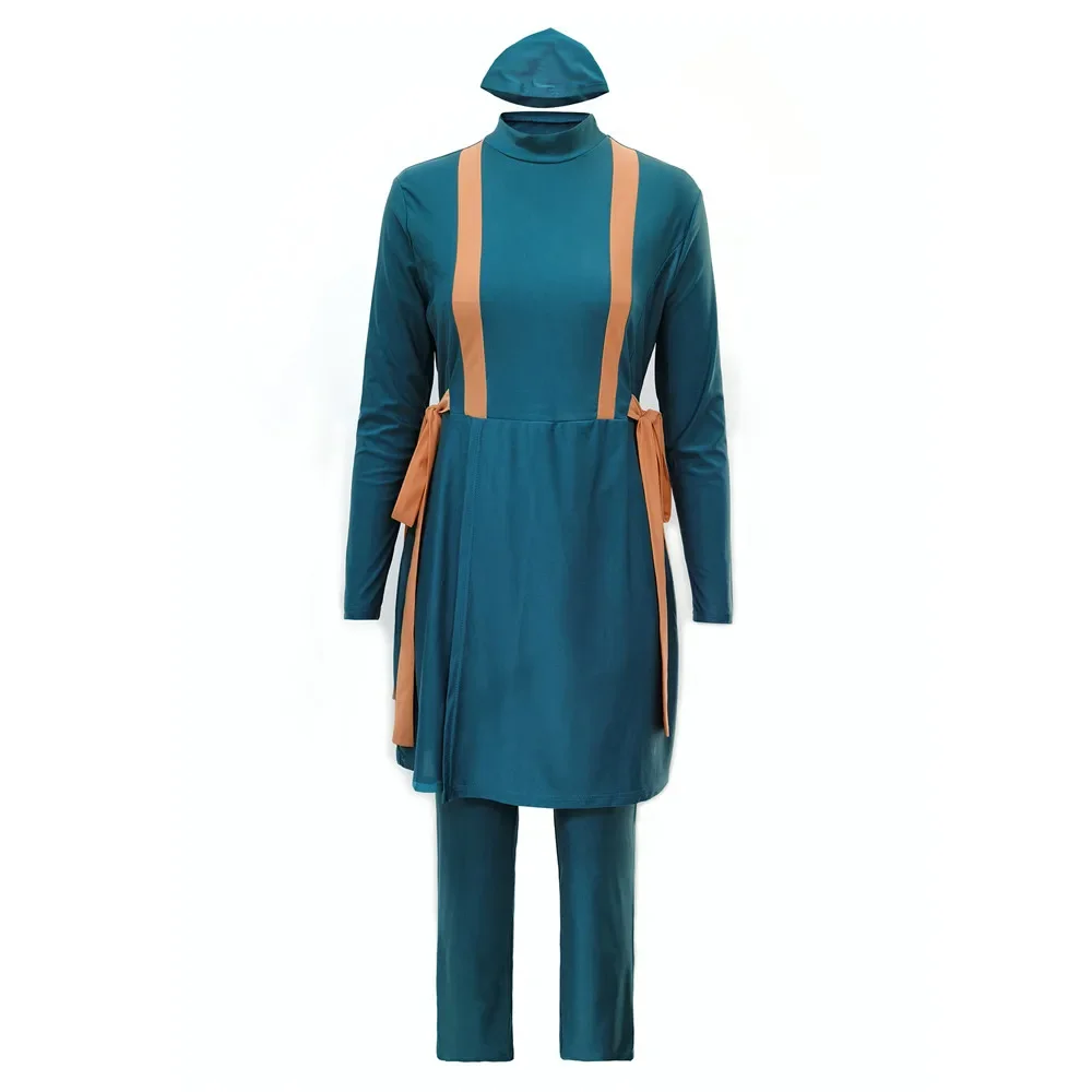 

Женский мусульманский купальник буркини, зеленый буркини, скромный мусульманский шарф-хиджаб, купальный пляжный буркини, костюм для бассейна, буркини