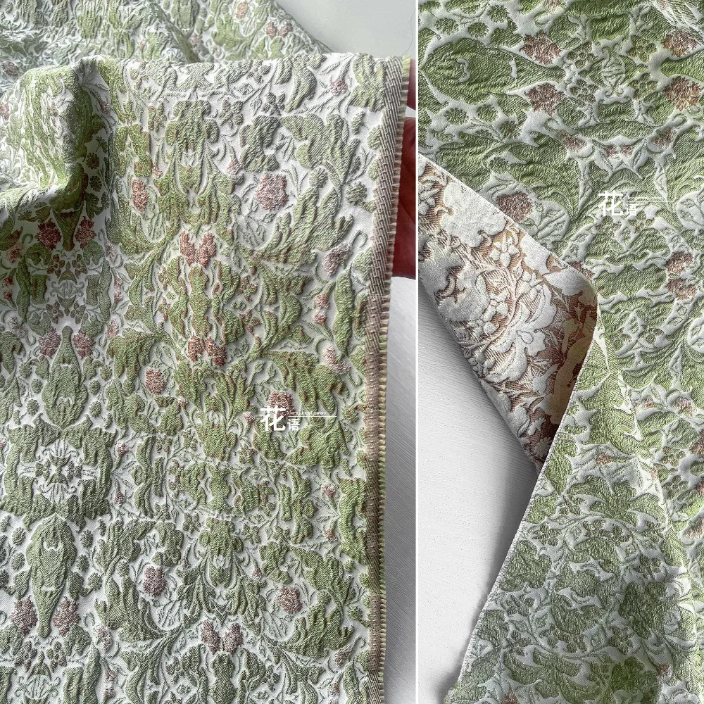

Small Flower Jacquard Fabric, Embossed Retro Texture Cloth for Vest, Jacket, Luxury Designer Clothing, Upholstery DIY Craft