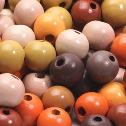 8/10/12mm Maillard Color Natural Wood Beads Round Wooden Spacer Beads For Jewelry Making Diy Bracelet Necklace Craft Accessories