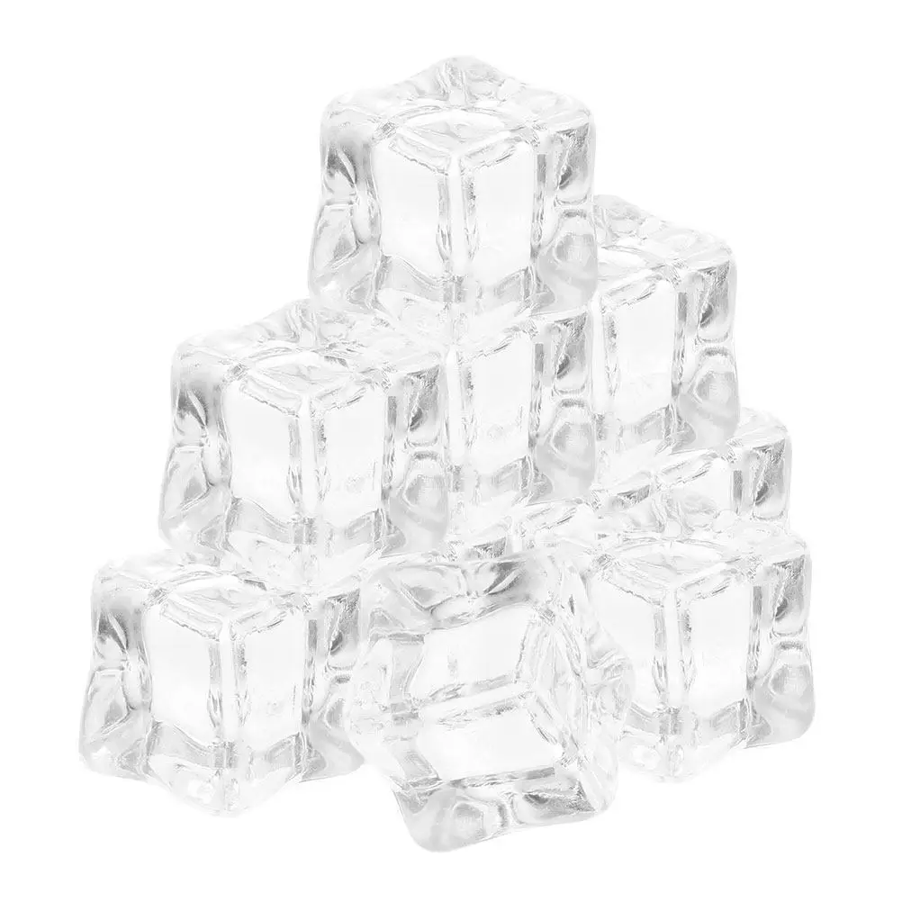 50Pcs Transparent Acrylic Ice Cubes Reusable Simulated Ice Cube for Decorative Bowl Fillers Wedding Centerpieces Photography