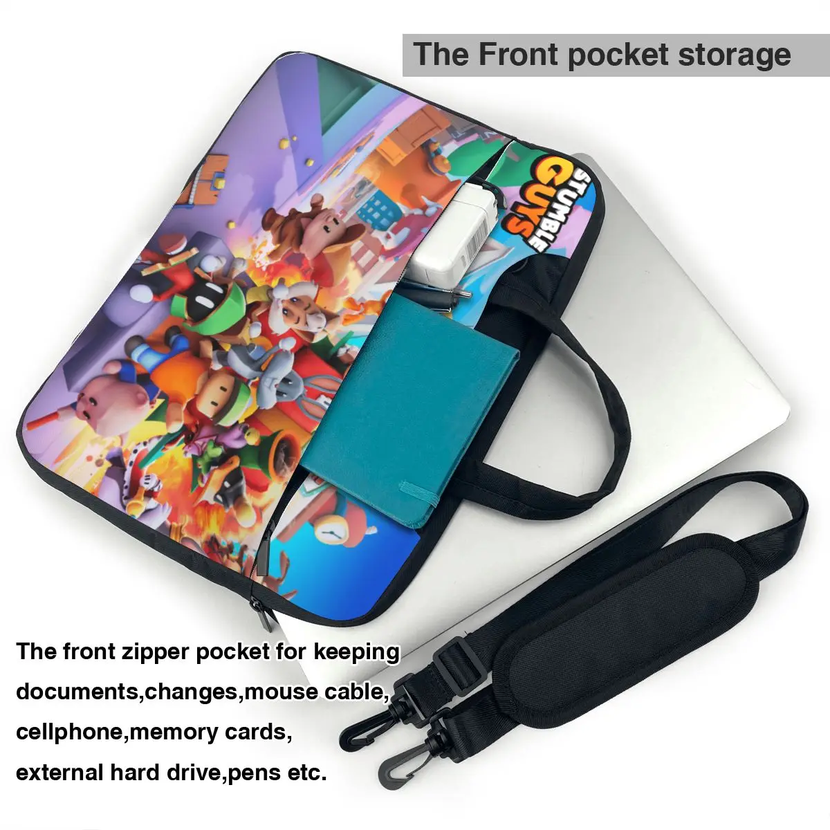 Game Stumble Guys Cartoon Laptop Bag For Macbook Air HP Huawei 13 14 15 Briefcase Bag Shockproof Kawaii Computer Case