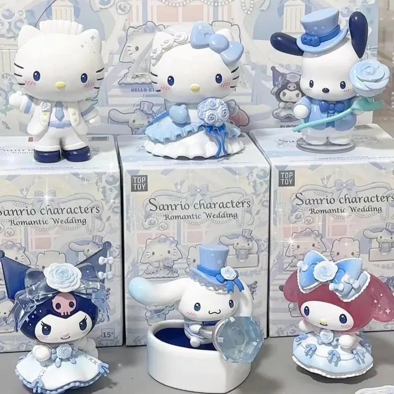 

Серия Sanrio «Романтическая свадьба»: коллекционные фигурки в слепой коробке, милые кавайные украшения для рабочего стола, подарок на День святого Валентина, игрушка для девочек