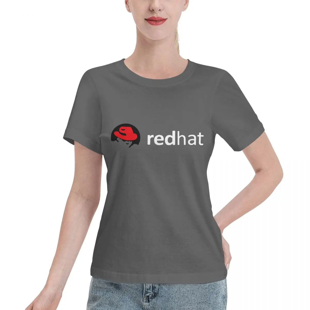 Right Left Redhat Tee-Shirts Cotton T-shirts Women Short Sleeve O-Neck Tops