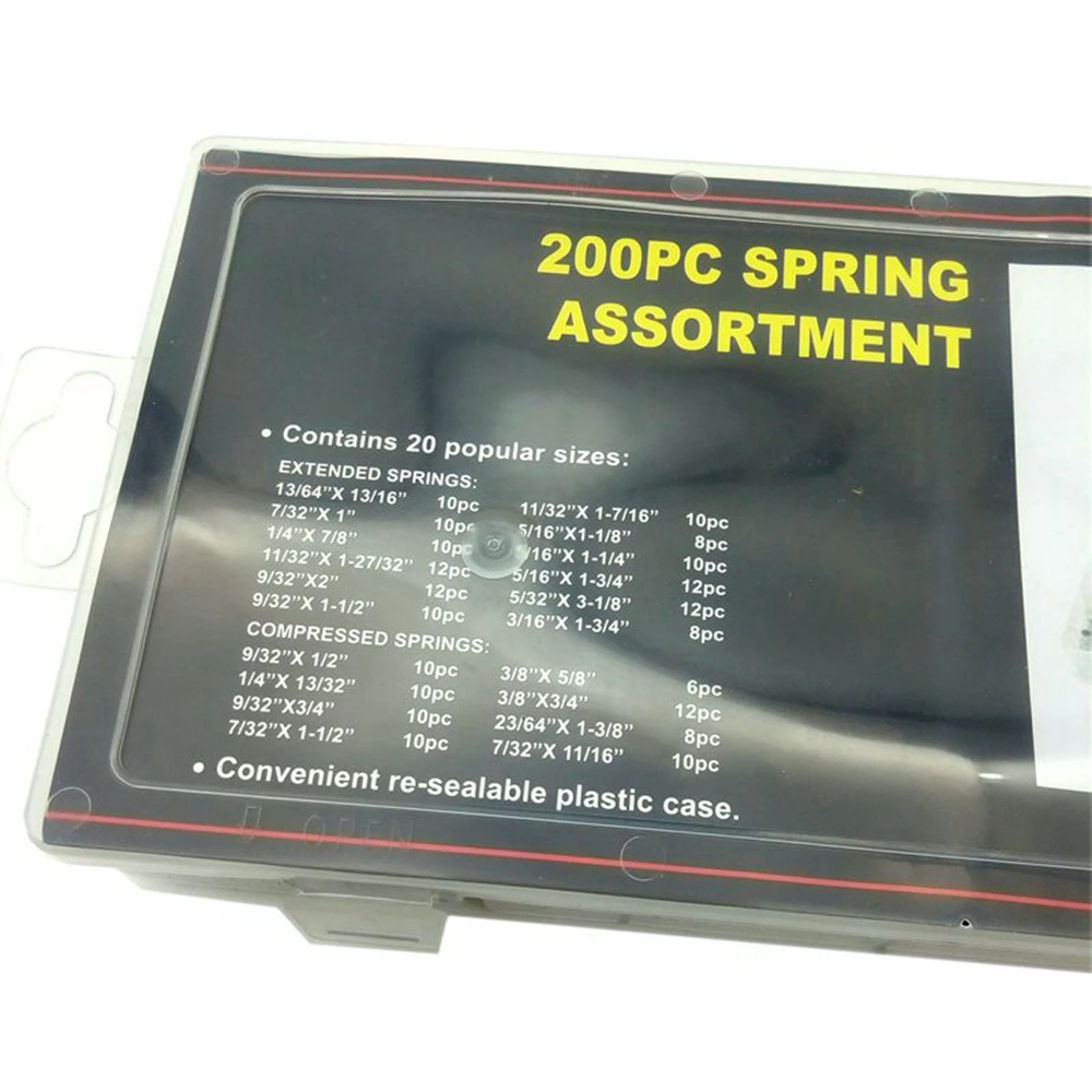 200PCS Hardware Tension Spring Compression Set in Box 20 Size Springs Assortment