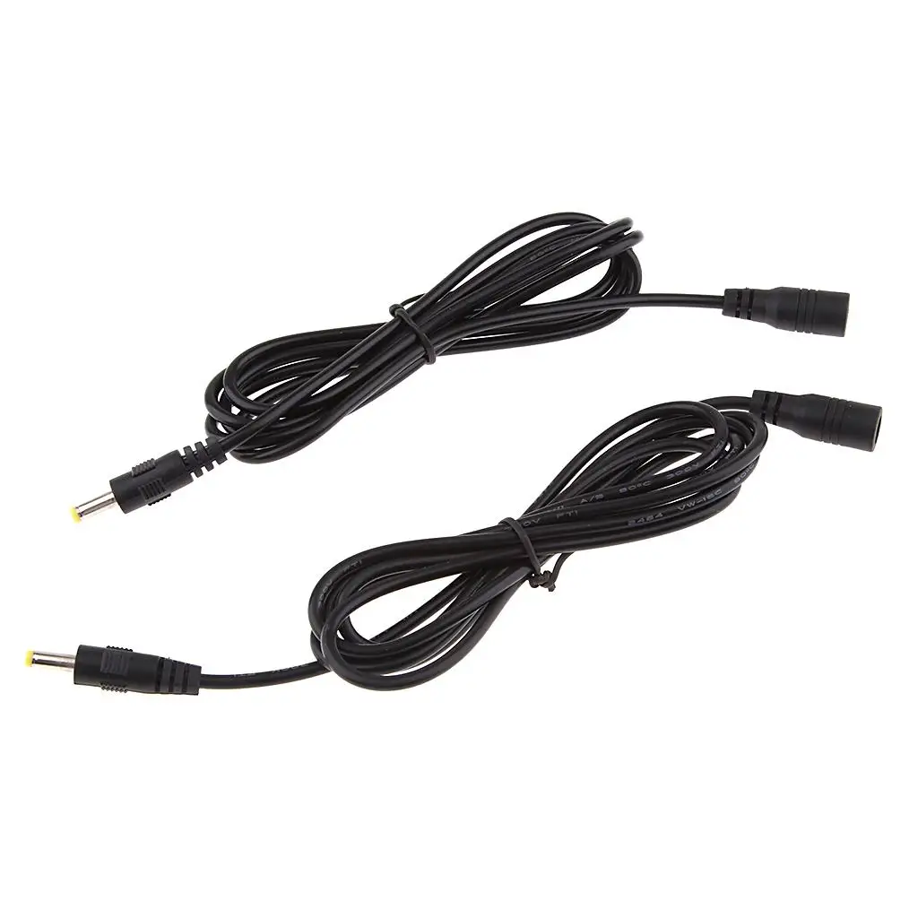 2Pcs DC Power Adapter Cable 4.0x1.7mm Female to Male Plug for 1.5M