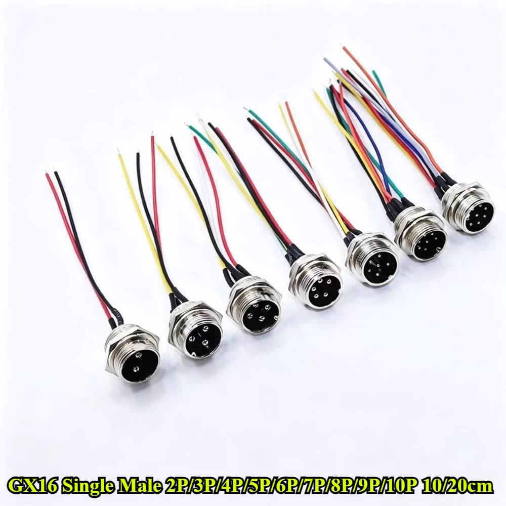 GX16 Aviation Plug To PH2.0/XH2.54mm Terminal Cable 2/3/4/5/6/7/8/9/10Pin Male Adapter Cable Connector Extension Wire 10/20CM