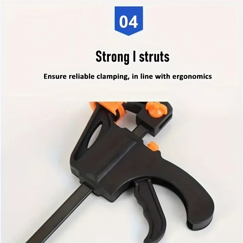 

5pc Woodworking Mini 4 Inch F Clamp Locator Nylon Fast Wooden Board Clamp Metal Fixed Clamp Hand Tool Set