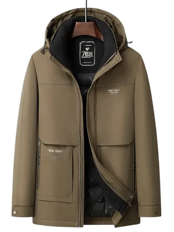 

Утепленная белая пуховая куртка для мужчин: зимняя, повседневная, теплая, для дома и улицы, из полиэфирного волокна