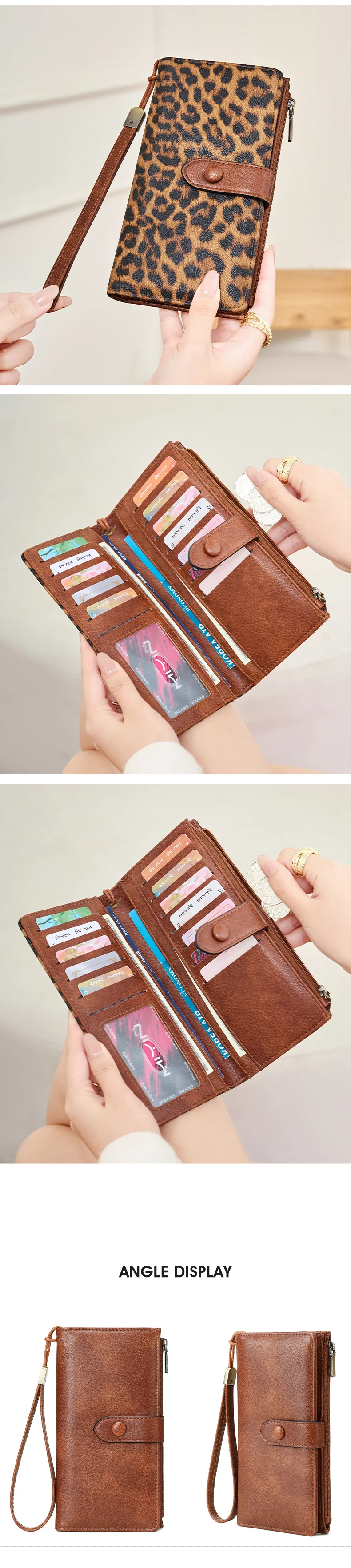 Ultradünne Tragbare Bi-Fold Damen-Geldbörse RFID-geschützter Kreditkartenhalter/Clutch Minimalistischer Multifunktionaler Münzbeutel – Detail 9