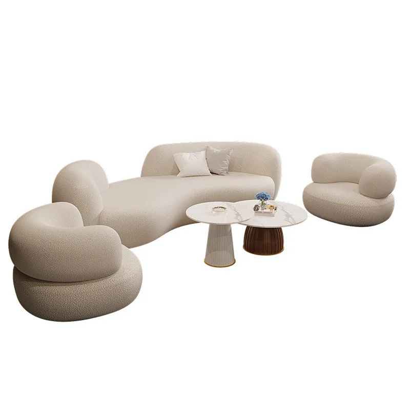 Sofa Modern Beauty Store Bekleidungsgeschäft Lammfleecesofa Minimalistisches, leichtes, luxuriöses Drei-Personen-Sofa