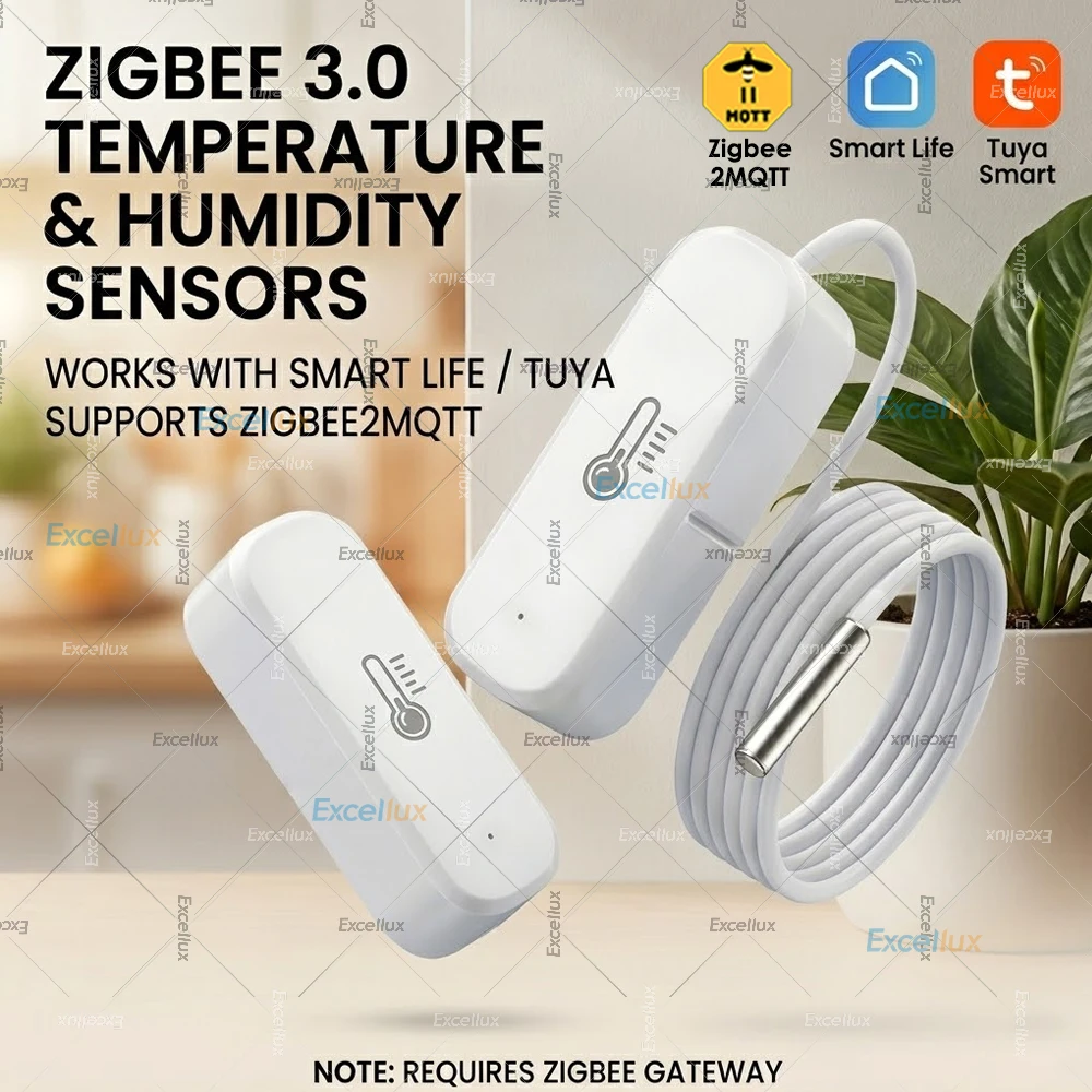 Tuya Zigbee Smart Thermometer Hygrometer 1m Waterproof Probe Temperature Sensor for Home Assistant Zigbee2MQTT Fridge Pool Tuya