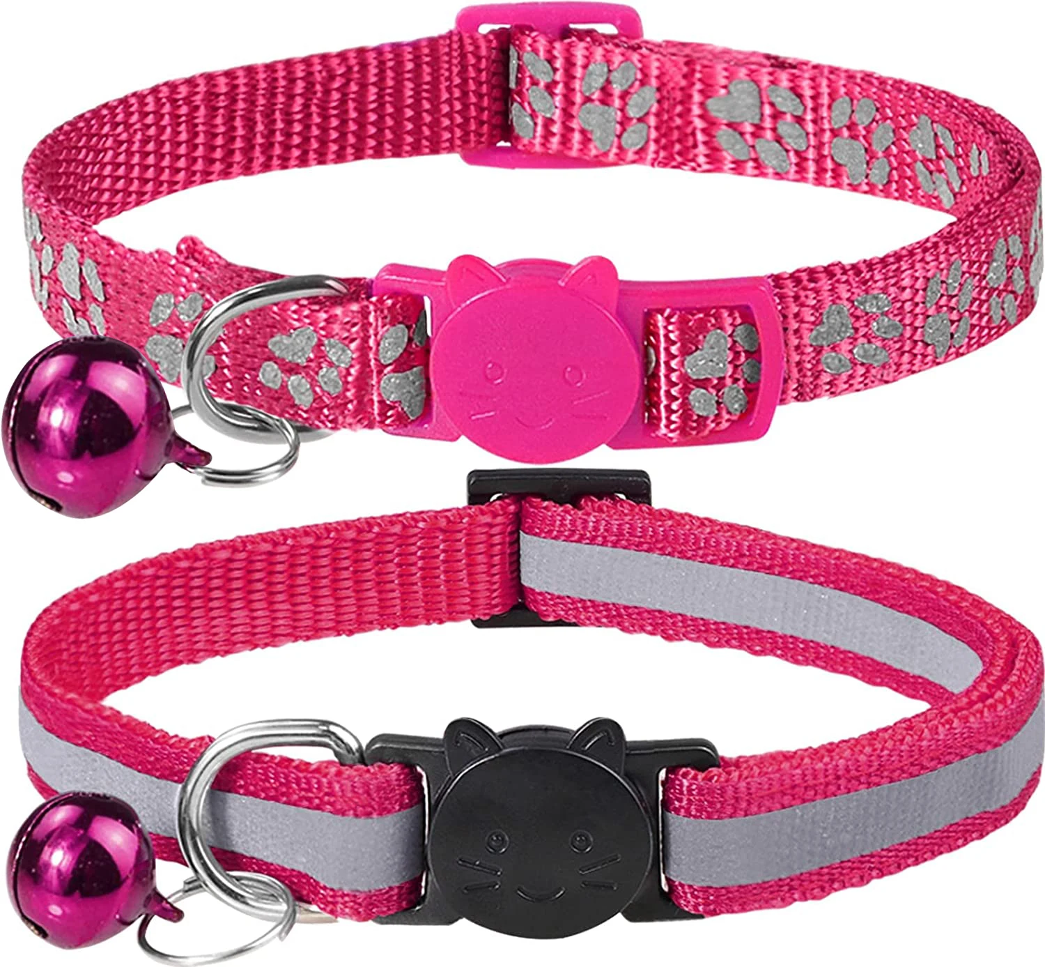 2PCS Cat Collar Safety Elastic Adjustable Neck Strap With Bell For Kitten Puppy Pet Leash Accessories Reflective Cat Collar