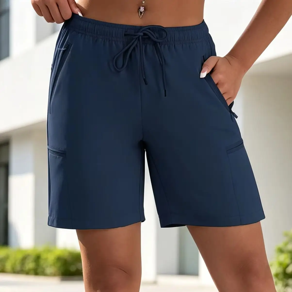 Summer Vacation Women's Shorts Loose Pants With Drawstring Pockets High Waist Elastic Casual Quick Drying Women's Pants
