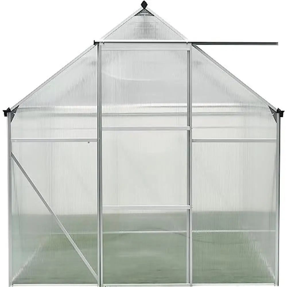 6x4 Polycarbonate Walk-in Greenhouse with Aluminum Frame and Automatic Vent Opener Ideal Seedlings Strong and Durable 51x75x81.5