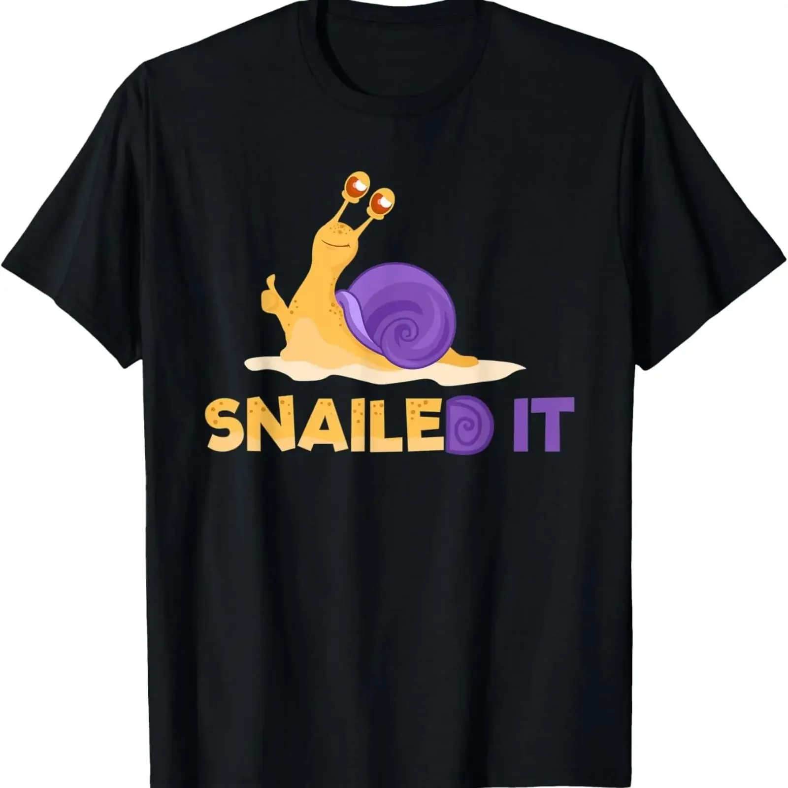 Snailed It Funny Mollusk Snail Lover Humor T Shirt vintage Washed Breathable Top For Everyday Wear streetwear Soft graphic