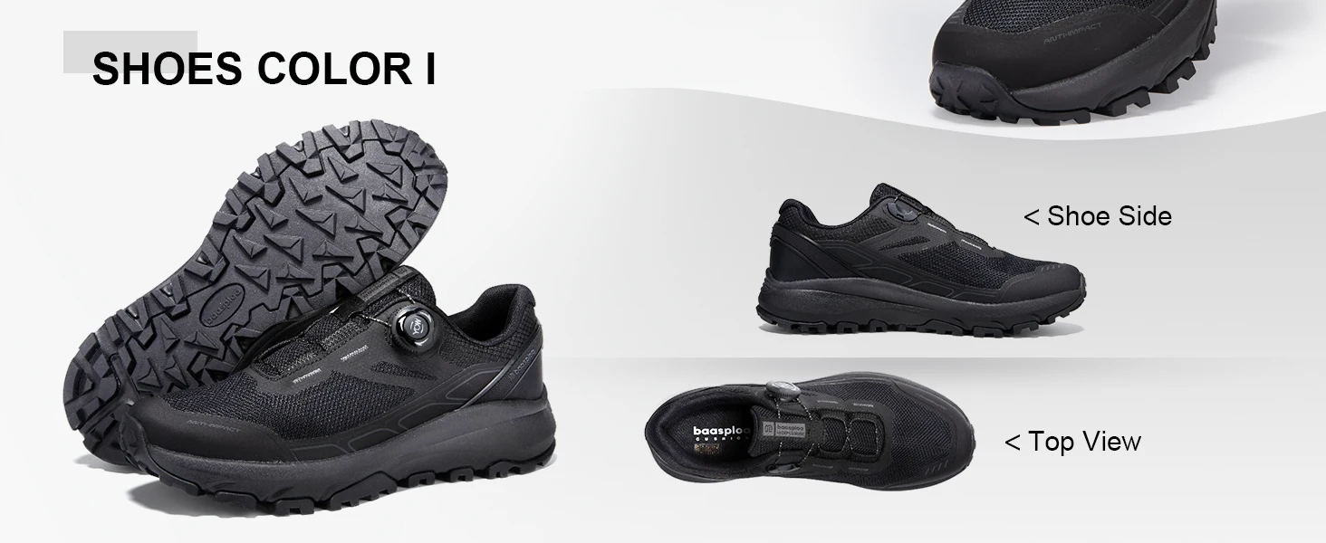 Baasploa Herren Wanderschuhe Markenqualität Trekking- und Kletterschuhe mit Drehverschluss Luxus-Designer Outdoor-Sneaker – Detail 11