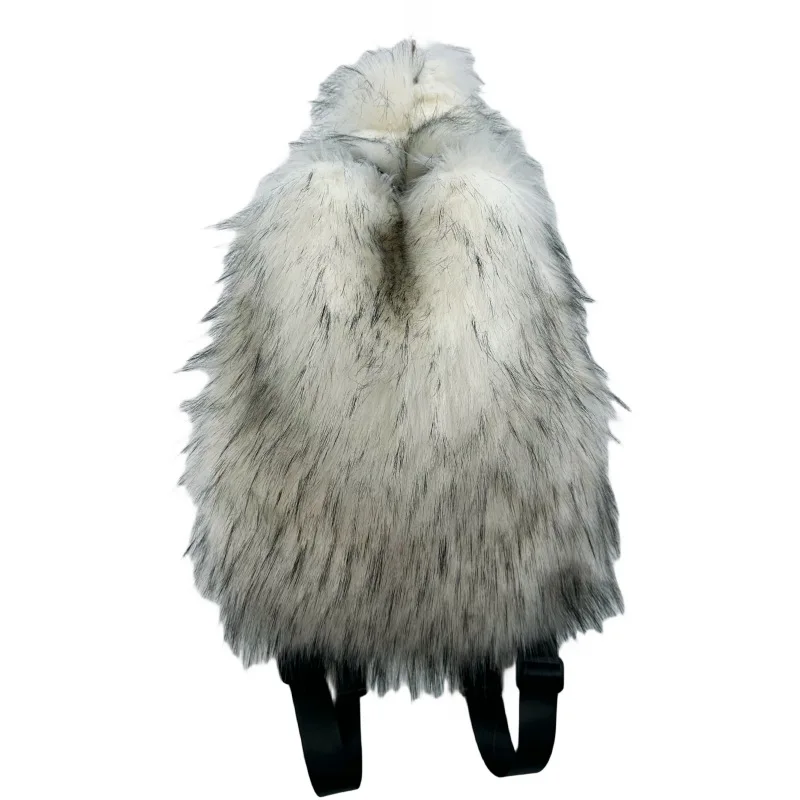 2023 NEW FASHION Y2K Faux Fur FOR Women Backpack Solid Soft Fleece Knapsack Harajuku Style Winter Ladies Bag