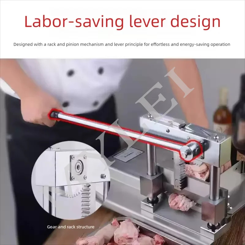 Stainless Steel Manual Frozen Ribs Chicken Meat Bone Cutting Cutter Machine