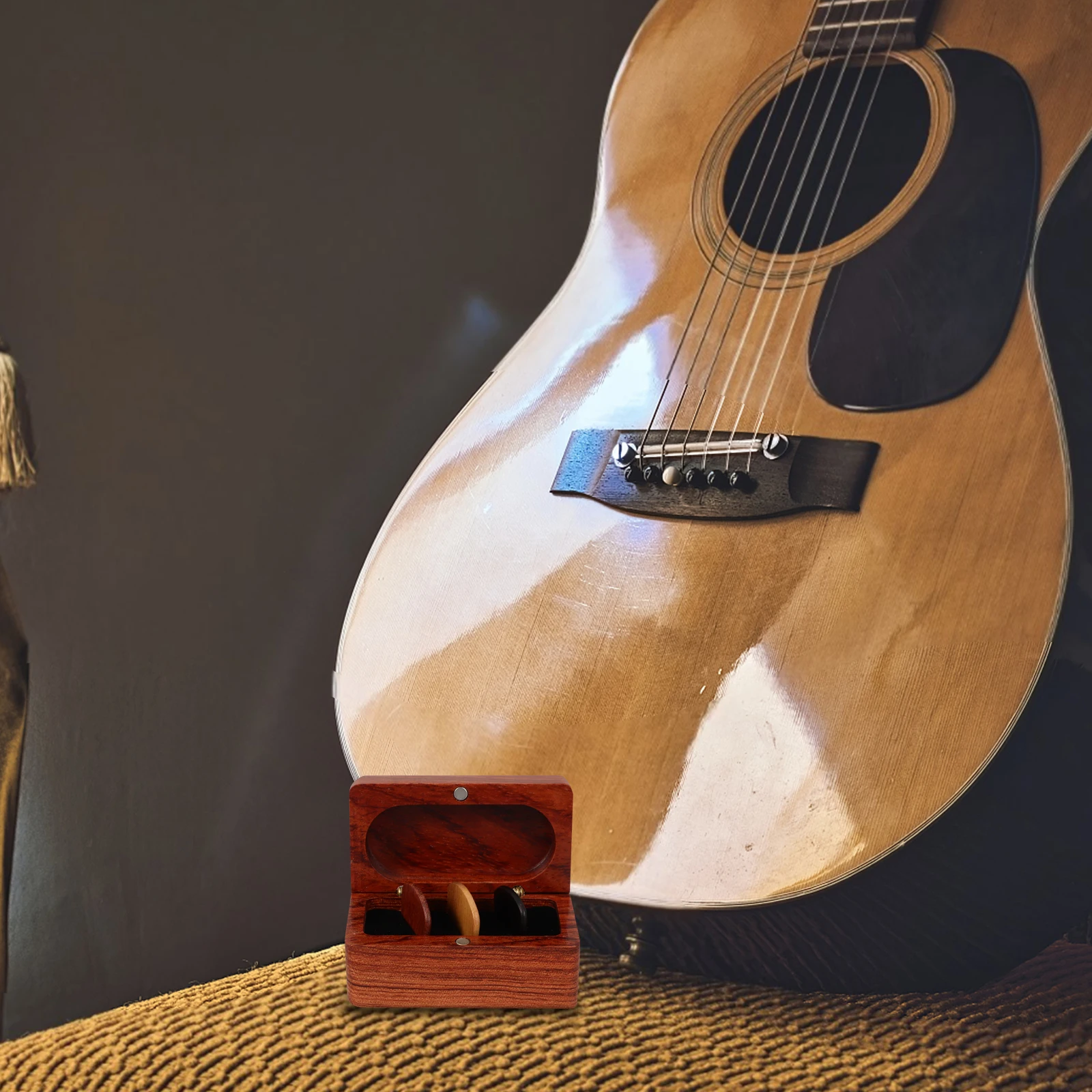 

1 set Wooden Guitar Accessories Picks Holder Storage Organizer Acoustic Electric Guitars Ukulele Parts