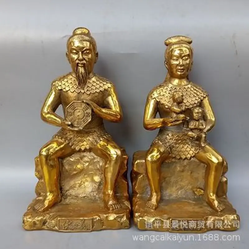 Bronze statue of Fuxi, a figure from Chinese mythology, depicting the Eight Trigrams; a bronze Fuxi statue for home decoration