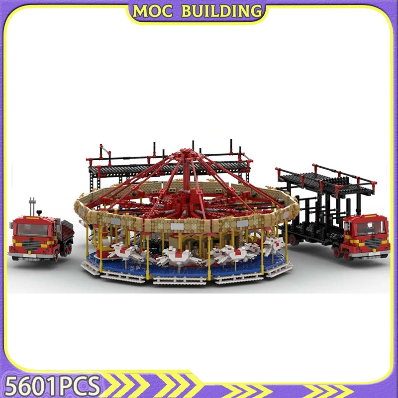 

Moc Building Blocks Fairground Carousel GBC Module Sports Technology Bricks DIY Assembly Creative Puzzle Toys Gifts