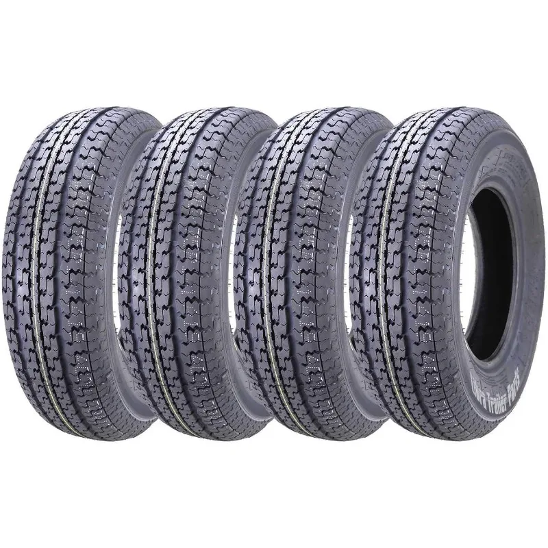 4 New Premium Trailer Tires ST 205 75R15 205 75 15 8-Ply Load Range D Steel Belted Radial w/Scuff Guard