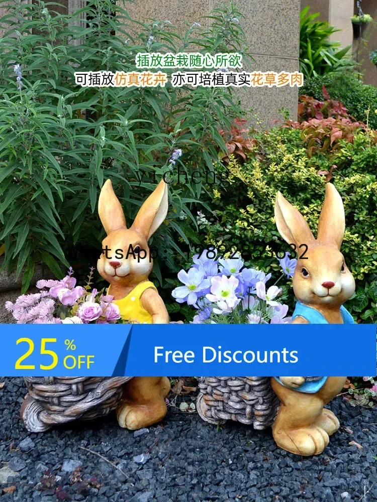 

LYY Rabbit Courtyard Garden Terrace Landscape Yard Decorative Flower Pot Decoration