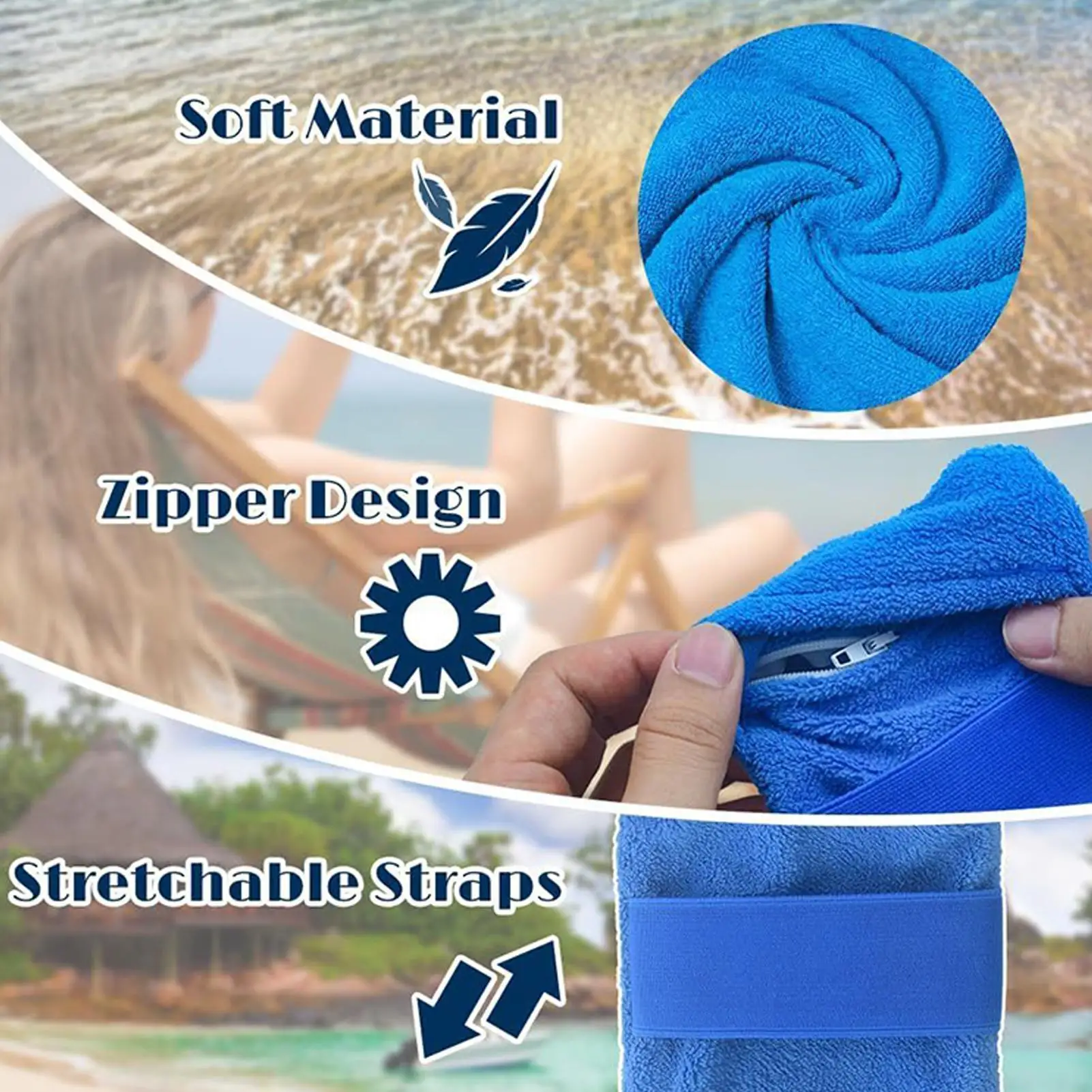 Sand Remover 4 Pieces Sand Wipe Mitt Soft Skin Friendly Portable Wipe Cleaner For Adults Kids Camping Vacation Travel Powder