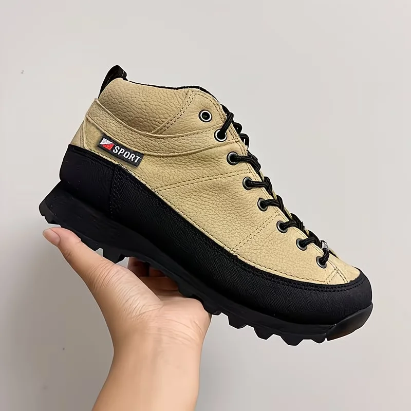 Chaussures de randonnée mi-montantes en cuir antidérapantes pour hommes 2026 – Idéales pour le trekk