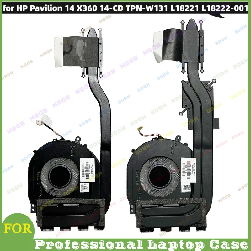 #BD New Thermal Fan For HP Pavilion 14 X360 14-CD TPN-W131 Copper Pads Shim Heatsink Radiator Cooling Sheet PN L18221 L18222-001