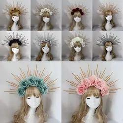 Fashion Vintage Headdress Parts Sun Goddess Headwear DIY Crown Material Kits Gothic Lolita Tiara Wedding Headpiece