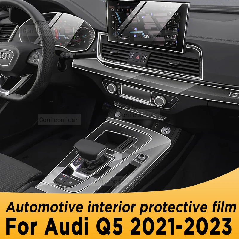 

For Audi Q5 2021-2023 Gearbox Panel Navigation Screen Automotive Interior TPU Protective Film Cover Anti-Scratch Accessories