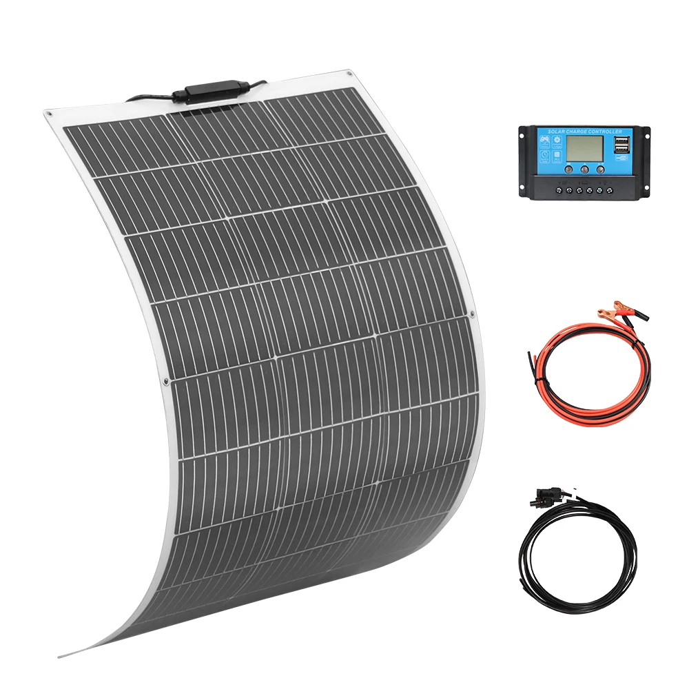 

12V 24V Flexible Solar Panel Kit 100W / 200W OR Solar panels only Charger for Lithium/lead-acid batteries, AGM Battery charging