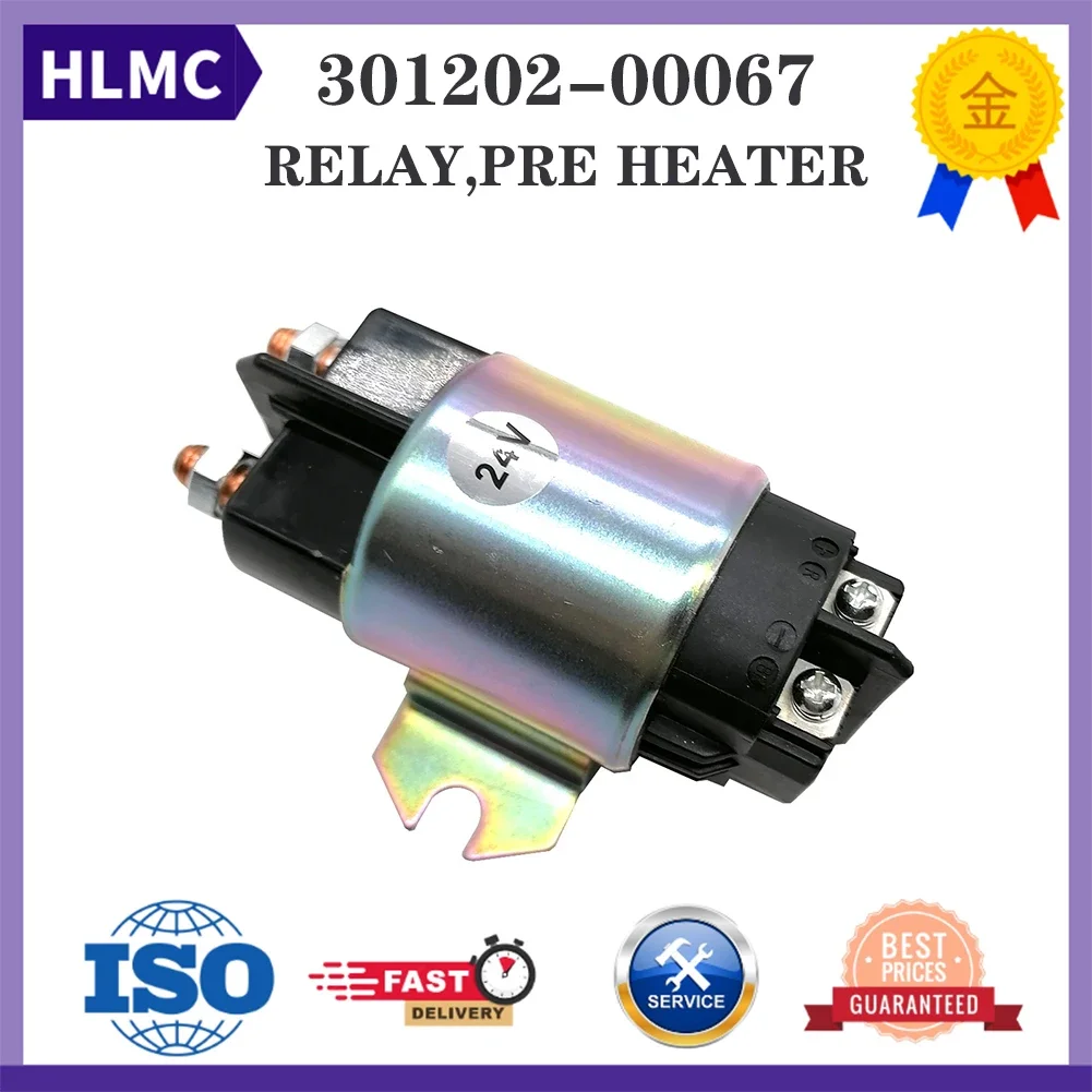 DX140LC 160LC 180LC 210LC 225LC 230LC 255LC 300LC 340LC 380LC Excavator Parts Doosan Pre Heater Relay 301202-00067 2544-9024