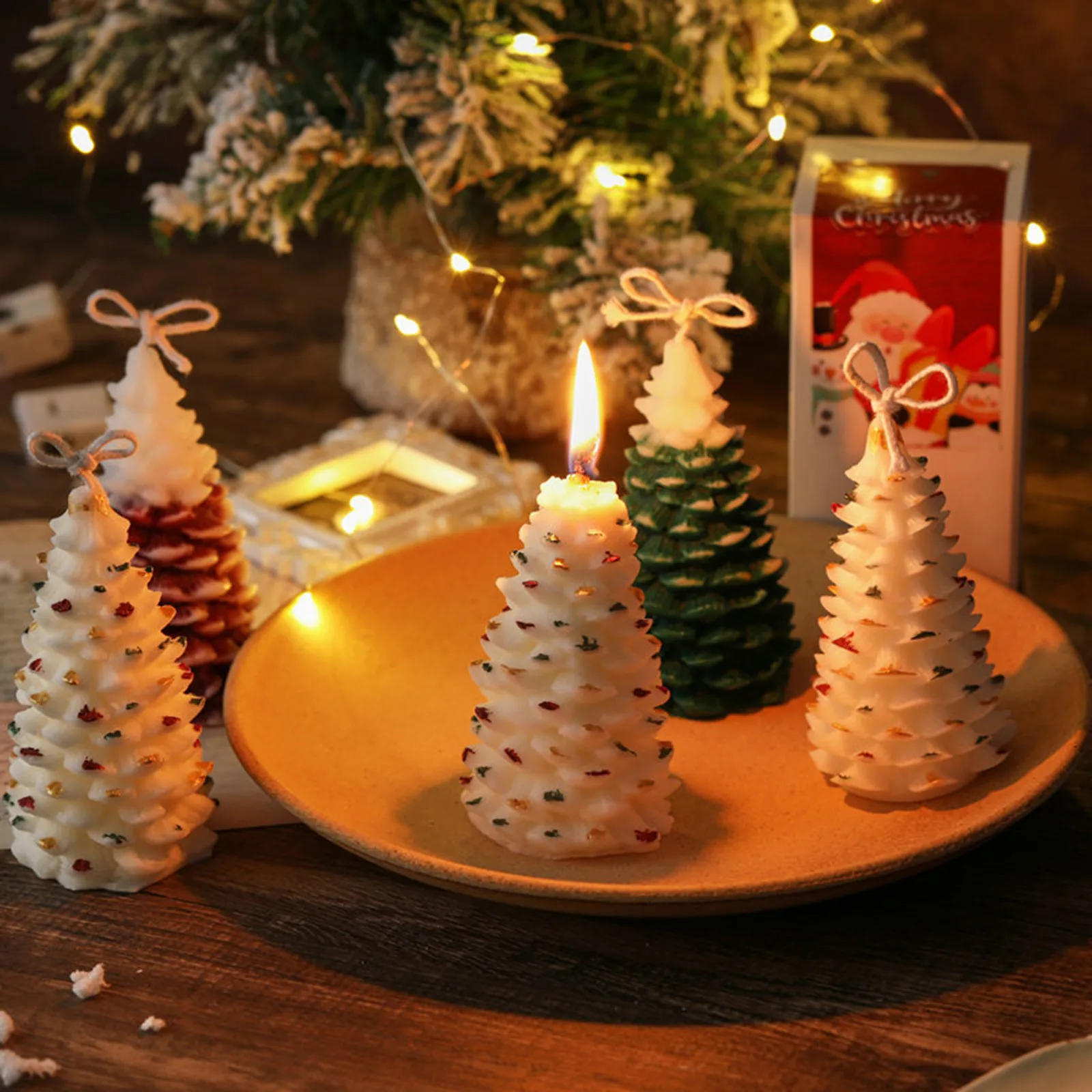 Christmas Soy Wax Aromatherapy Candle Diy Hand Gift Christmas Gift Holiday Atmosphere Shooting Props Christmas Decorations 2024