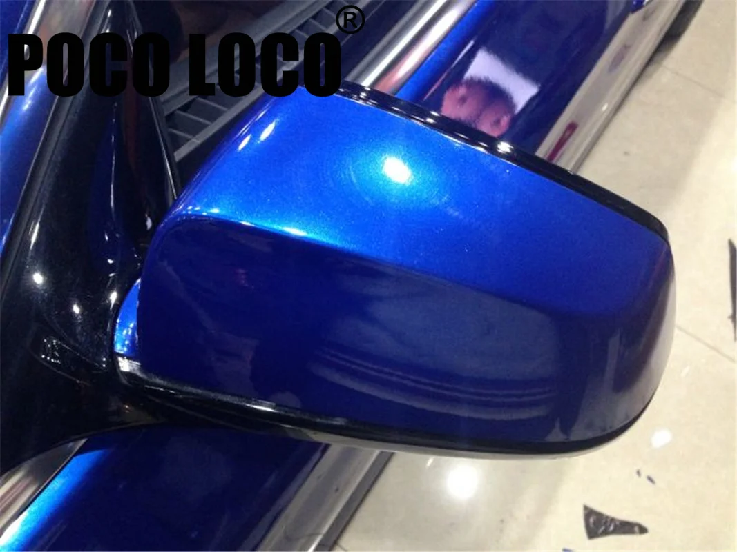 Candy Blue Glossy Metallic Vinyl Wrap Car Sticker Vehicle Wraps For Motorcycle Bicycle Decal