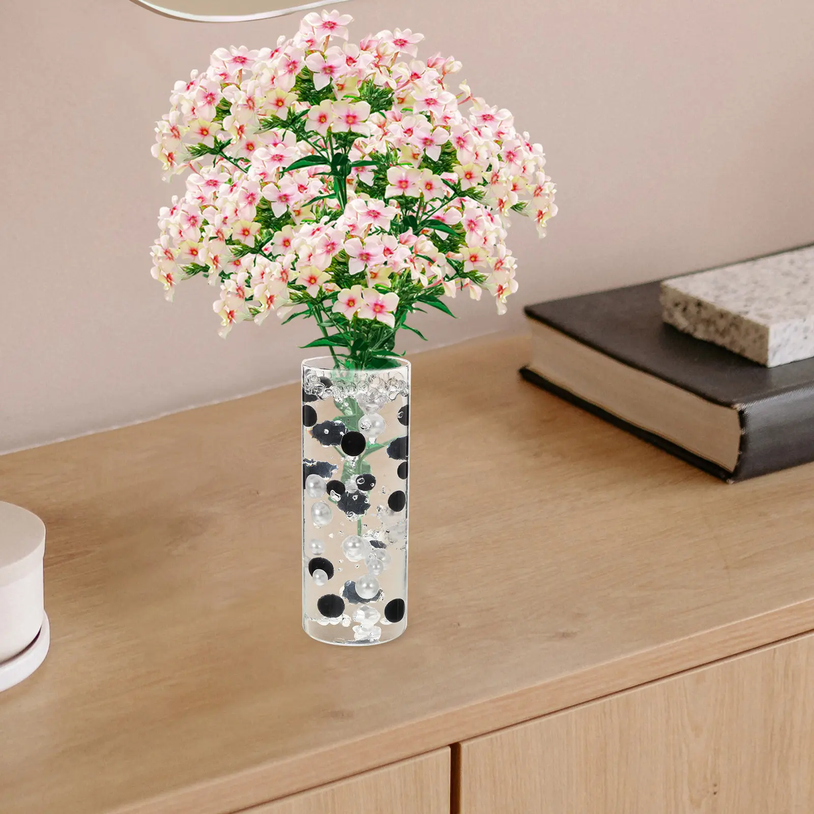 400Pcs No Hole Floating Fake Pearls Vase Filler Clear Water Pearls for Vases Flower Vase Decor Pearl Filler Wedding Anniversary