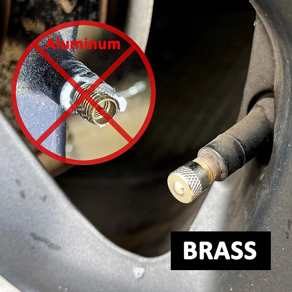 12Pcs 타이어 밸브 스템 캡, 고무 가스켓이있는 프리미엄 금속 황동 밸브 스템 캡, 타이어 밸브 방진 커버