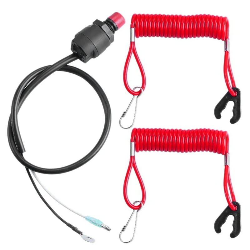 Universal Boat Outboard Engine Motor Lanyard Kill Urgent Stop Switch with Lanyard for