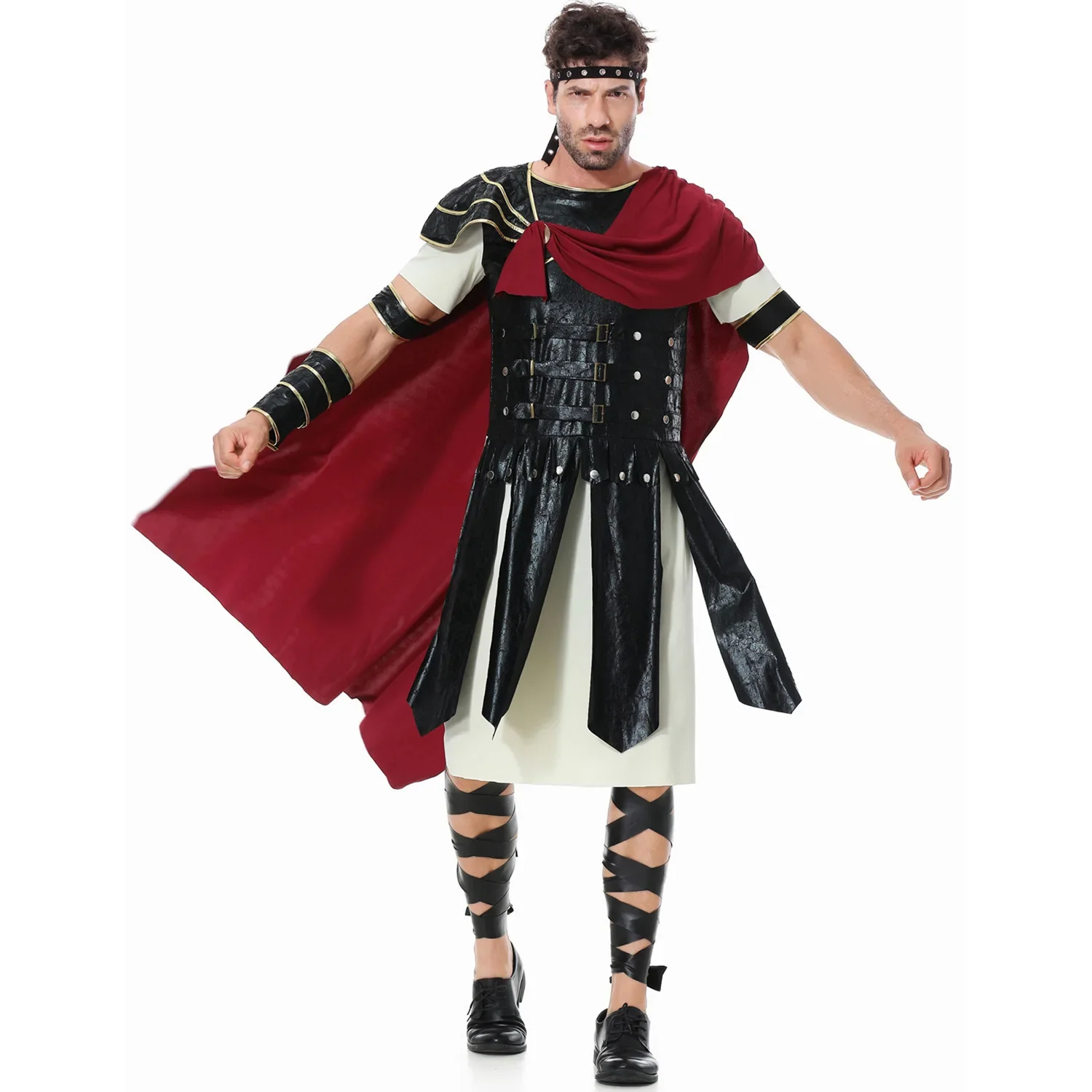 Halloween Ancient Roman Spartan Gladiator Cosplay Traje para Mulheres e Homens, Ancient Warrior Knight, Stage Show Outfit