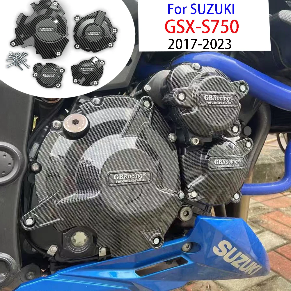 

For Suzuki GSX-S750 GSX-S750Z 2017 2018 2019 2021 2022 2023 2024+ Motorcycles Engine Cover Protector carbon-look