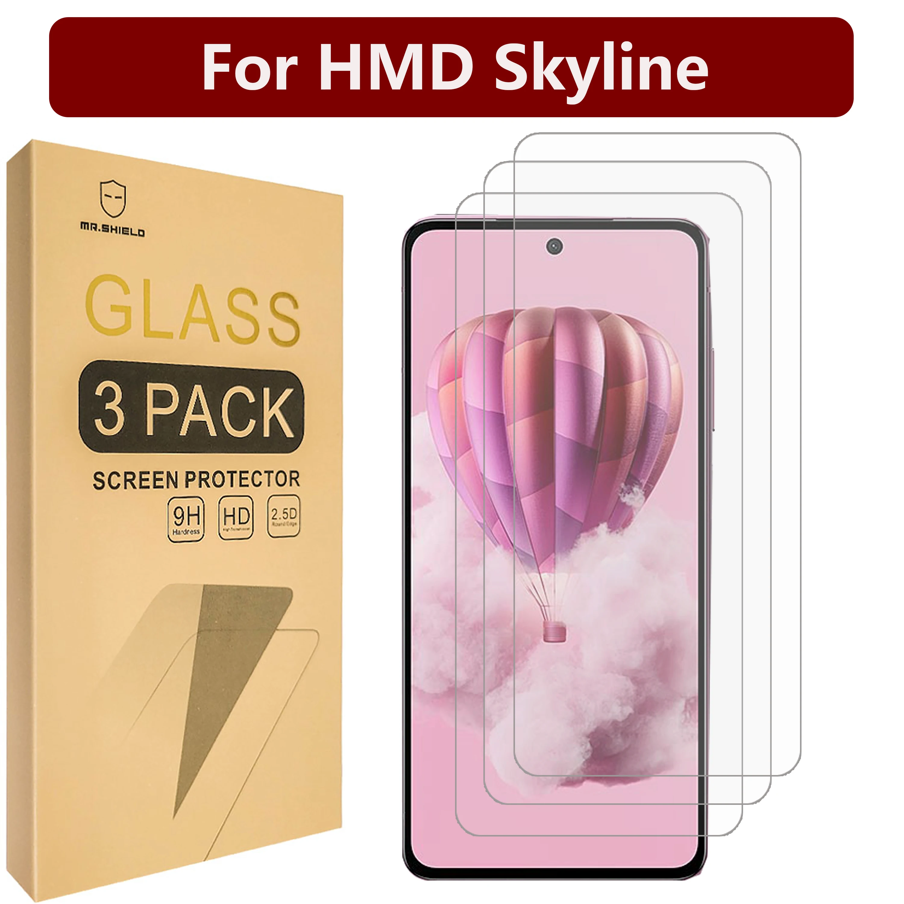 Mr.Shield Screen Protector compatible with HMD Skyline [Tempered Glass] [3-PACK] [Japan Glass with 9H Hardness]