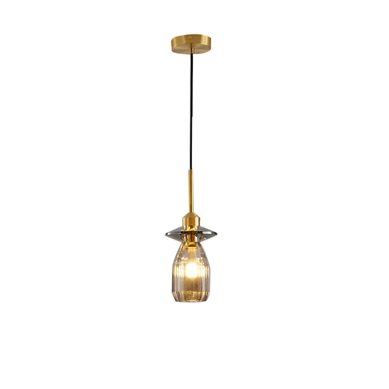 

Simple crystal chandelier All copper light luxury bedside chandelier Nordic restaurant dining table bar lamp