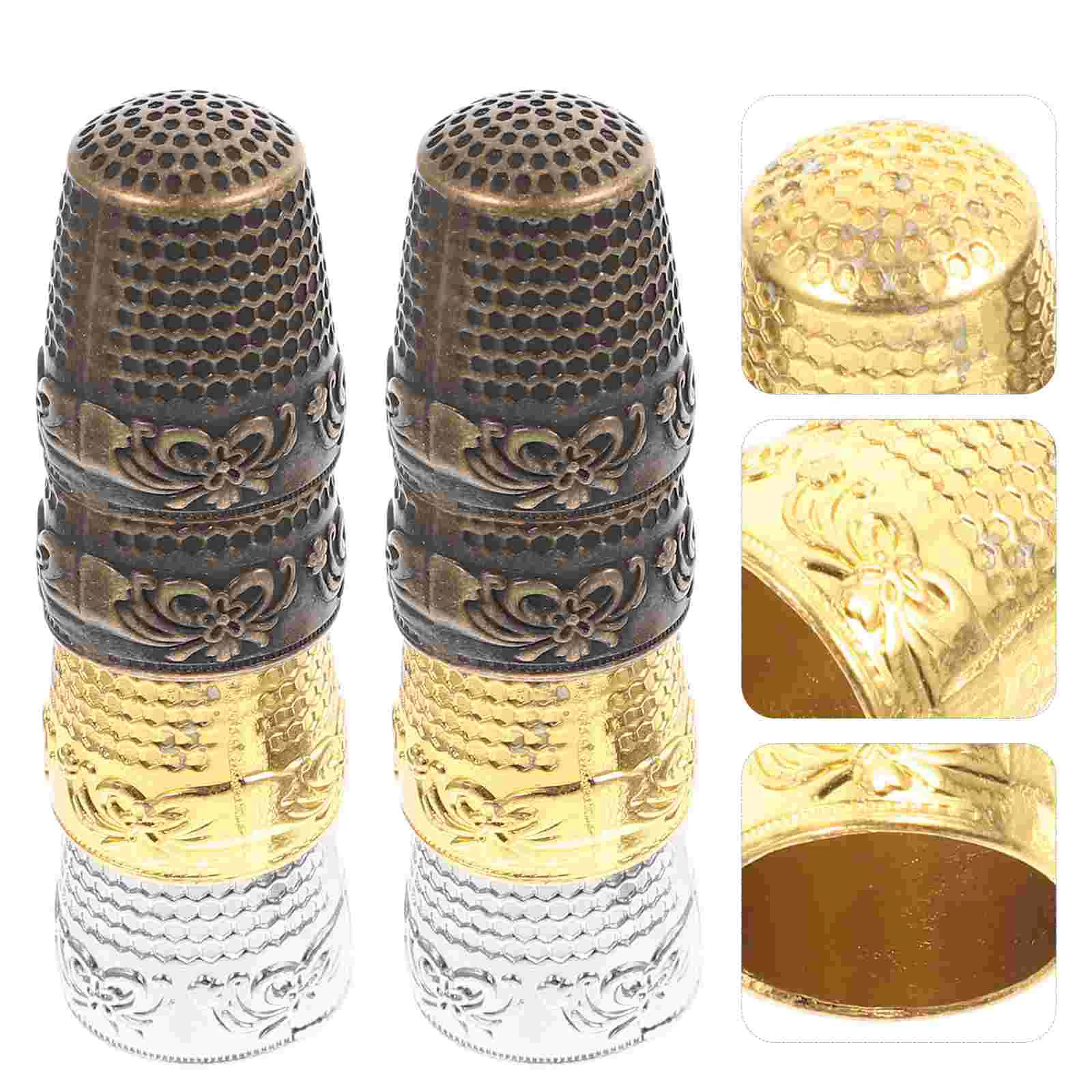 

8 Pcs Sewing Thimble Knitting Accessories Embroidery Clothing Birthday Gift Copper Protector Pure Dedal Costura