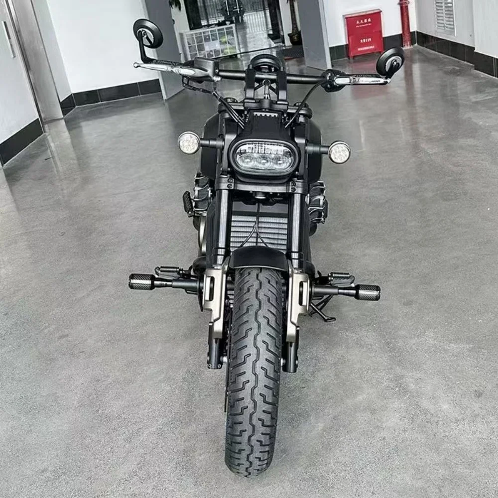 FOR QJMOTOR SRV600 Thickened Carbon Steel Crash Bar Simple Straight Design with EP-Style Slider Balls And Slider Rubbers