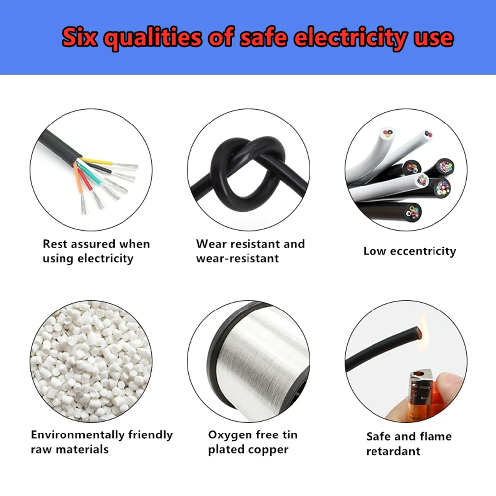 5m 2464 sheathed wire multi-core wire tin plated copper environmentally friendly power connection wire signal wire 2/4/6/8core