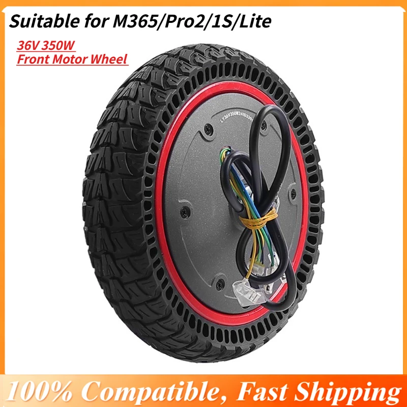 

36V 350W Front Motor Wheel for M365/Pro2/1S/Lite - with Honeycomb Solid Tire, No Maintenance Replacement Front Drive Assembly